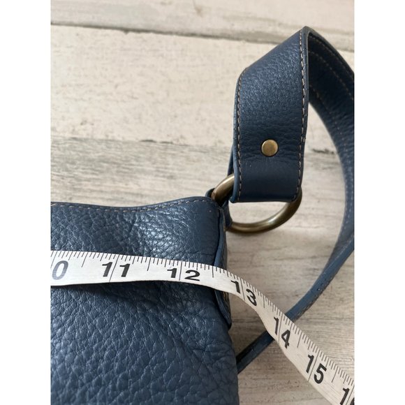 Jones New York woman’s blue genuine leather shoulder bag - Picture 7 of 9